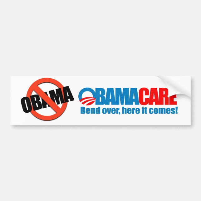 Adesivo Para Carro Obamacare - curvatura aqui vem (Frente)