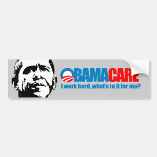 Adesivo Para Carro Obamacare - eu trabalho o duro o que está nele