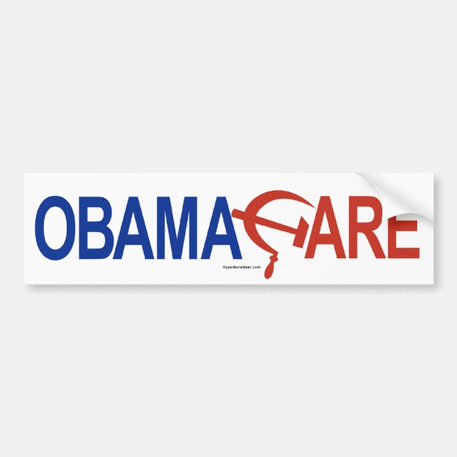 Adesivo Para Carro Obamacare - martelo & foice (Frente)