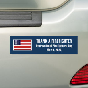 Adesivo Para Carro Obrigado A Bombeiro 2023 Bumper Sticker