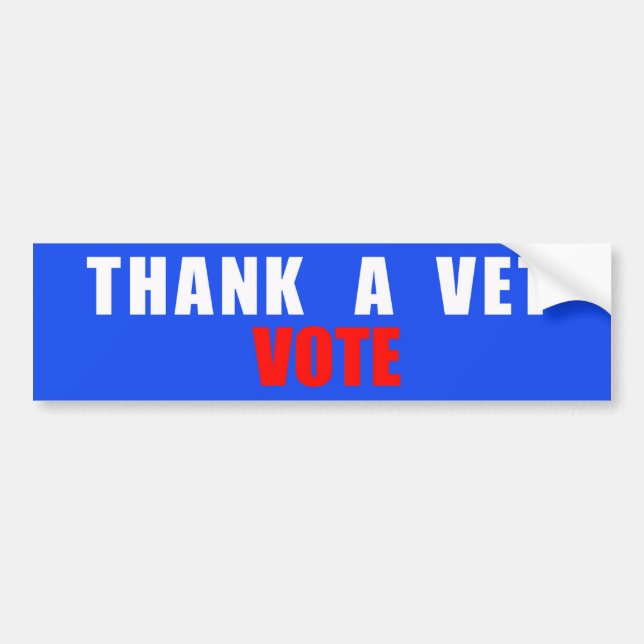 Adesivo Para Carro Obrigado A Vet Vote Bumper Sticker (Frente)