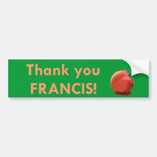 Adesivo Para Carro "Obrigado Francis!" Autocolante no vidro traseiro