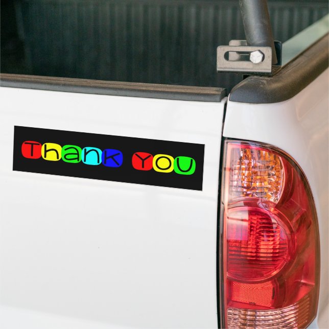 Adesivo Para Carro Obrigado no texto do arco-íris (No caminhão)