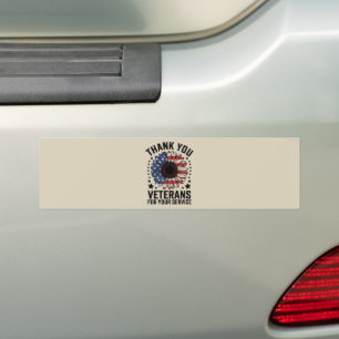 Adesivo Para Carro Obrigado Veteranos Sunflower Dia dos Veteranos Mil