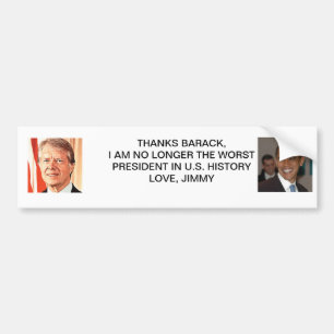 Adesivo Para Carro Obrigados de Jimmy Carter Barack Obama