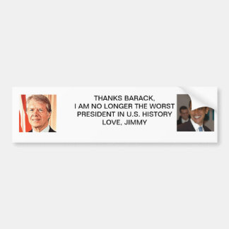 Adesivo Para Carro Obrigados de Jimmy Carter Barack Obama
