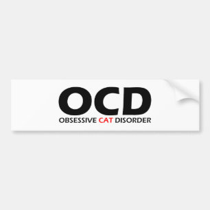 Adesivo Para Carro OCD - Perturbação Obsessiva dos Gatos