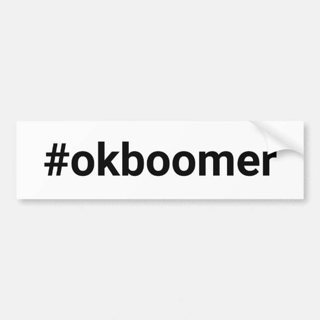 Adesivo Para Carro OK BOOMER (hash tag) (Frente)