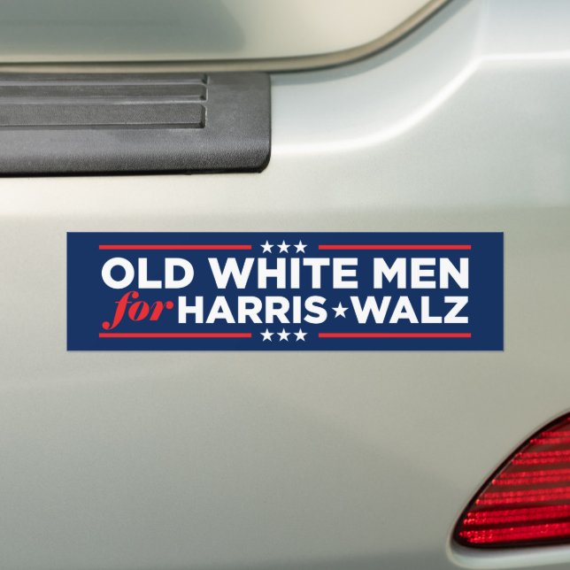 Adesivo Para Carro Old White Men for Harris Walz 2024 (No carro)