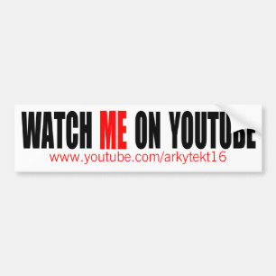 Adesivo Para Carro Olhe-me em YouTube modernos (escuro)