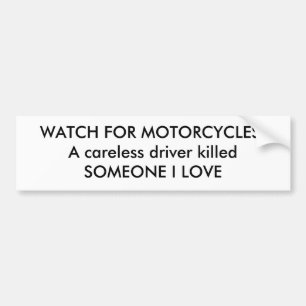 Adesivo Para Carro OLHE PARA MOTOCICLETAS! Um killedS descuidado do