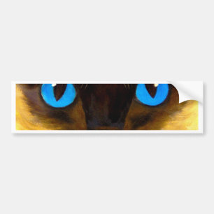Adesivo Para Carro Olhos da pintura felino da arte do gato Siamese