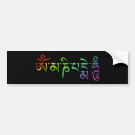 Adesivo Para Carro Om Mani Padme Hum Mantra Tibetano Arco-íris