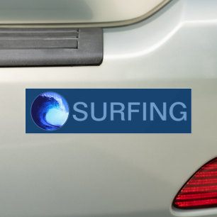 Adesivo Para Carro onda azul no estilo do surf legal