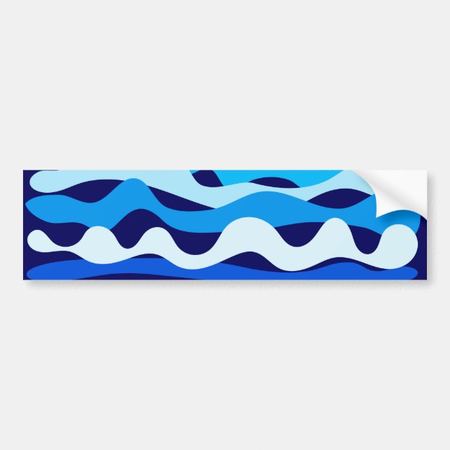 Adesivo Para Carro Ondas azuis (Frente)