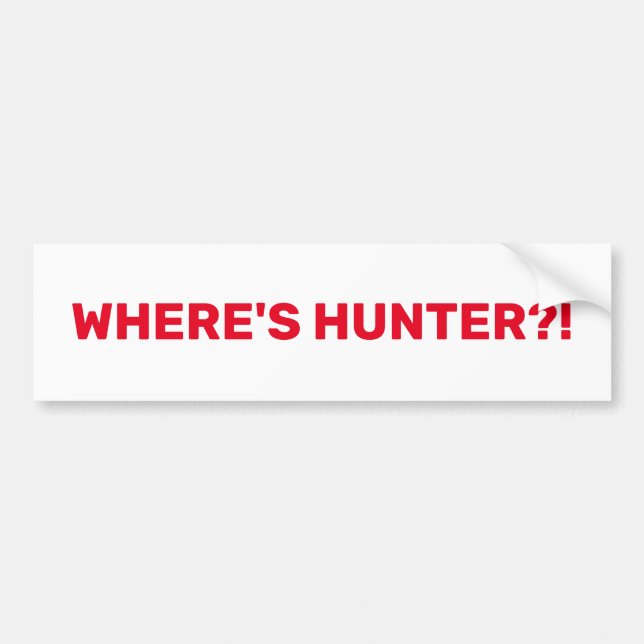 Adesivo Para Carro Onde está o Hunter impresso no Bumper Sticker (Frente)
