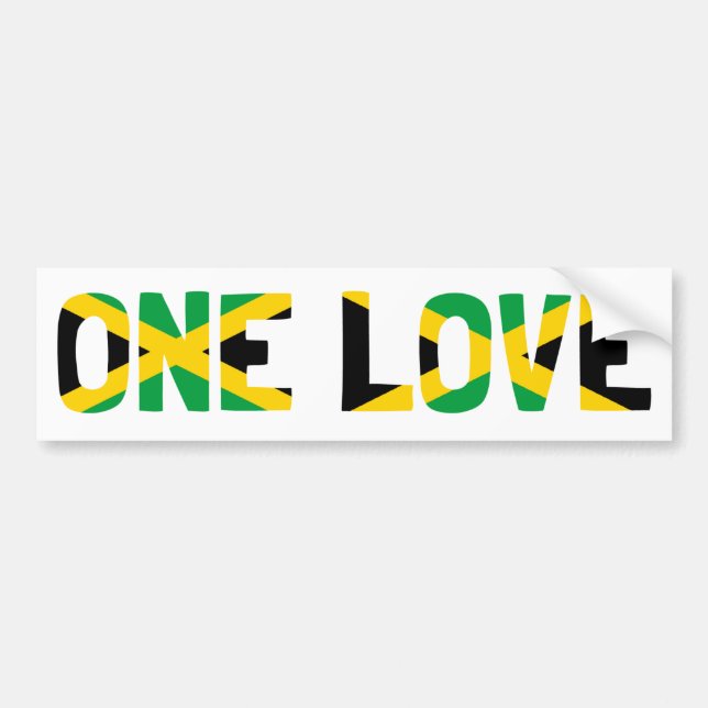 Adesivo Para Carro One Love Jamaica Flag Bumper Sticker (Frente)