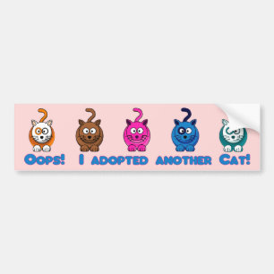 Adesivo Para Carro Oops! Eu adotei um outro gato!