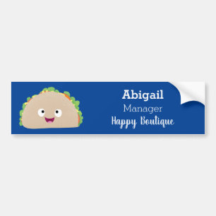Adesivo Para Carro Óptica ilustração do desenho animado do taco feliz