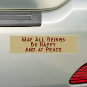Adesivo Para Carro Oração Metta Que Todos os Seres Sejam Felizes e Es