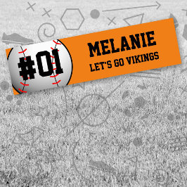 Adesivo Para Carro Orange Black Baseball Team