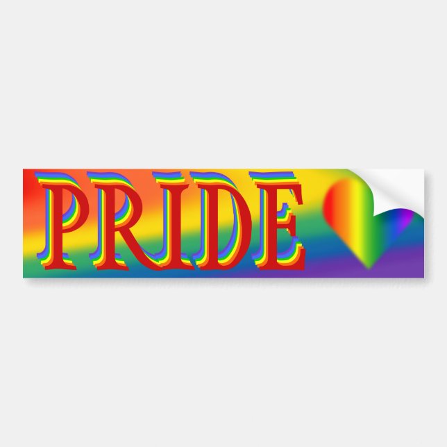 Adesivo Para Carro Orgulho gay Bumper Sticker Rainbow Love Sticker (Frente)