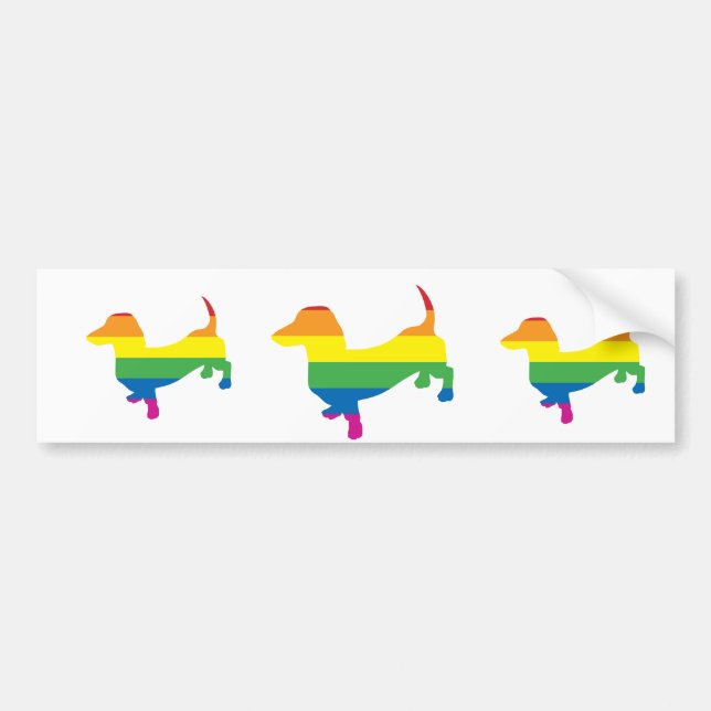 Adesivo Para Carro Orgulho gay Dachshund/Wiener (Frente)