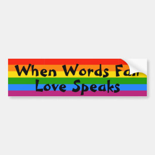 Adesivo Para Carro Orgulho gay Love Fala Rainbow Pride Equality