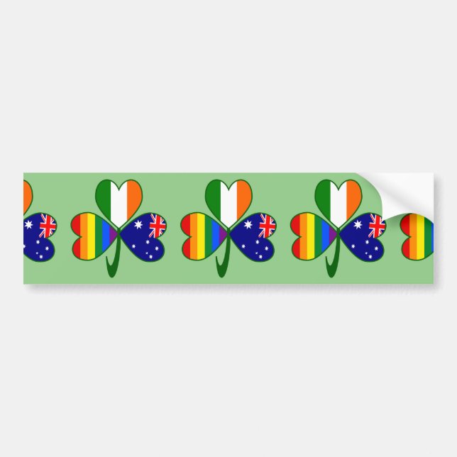 Adesivo Para Carro Orgulho gay-Shamrock australiano (Frente)