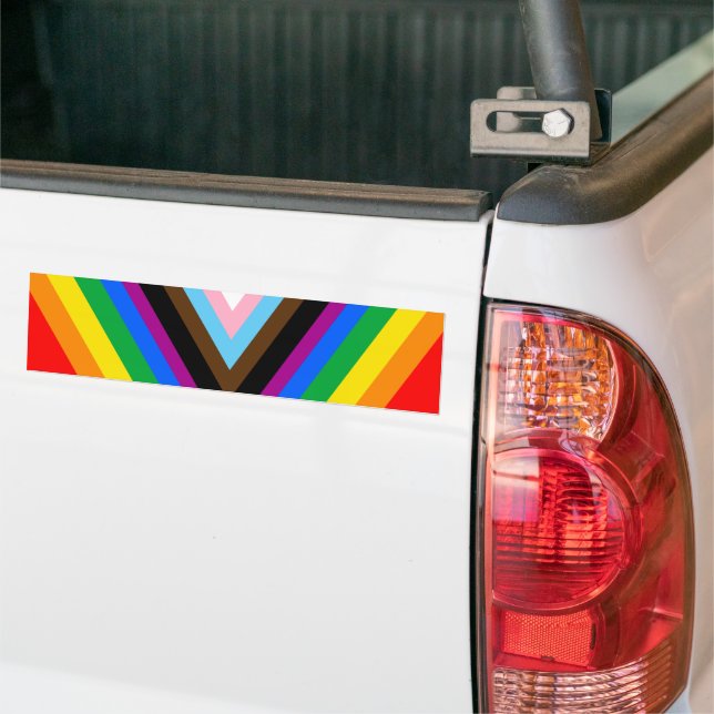 Adesivo Para Carro ORGULHO LGBT (Orgulho de Progresso) (No caminhão)