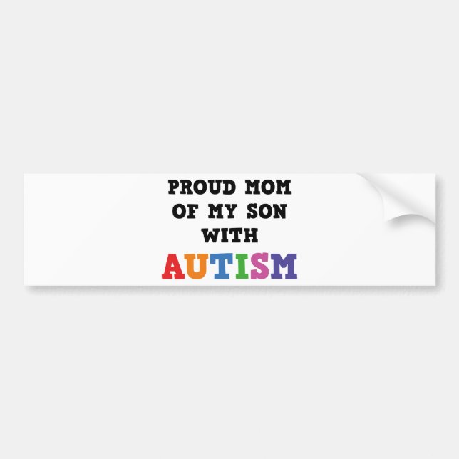 Adesivo Para Carro Orgulhosa Mãe Do Meu Filho Com Autismo (Frente)