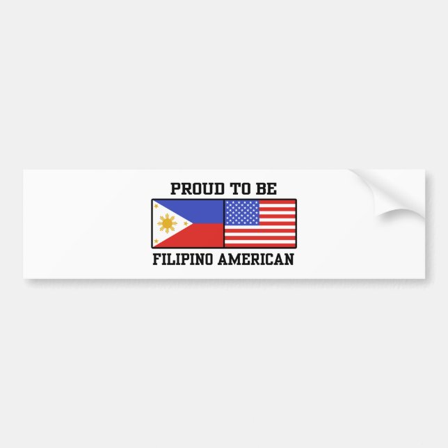 Adesivo Para Carro Orgulhoso Filipino Americano (Frente)