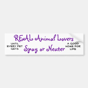 Adesivo Para Carro Os amantes dos animais REAIS Spay ou neutralizam,