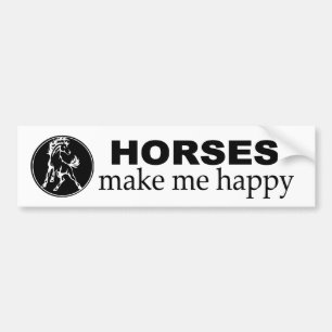 Adesivo Para Carro Os cavalos fazem-me feliz. Decalque para