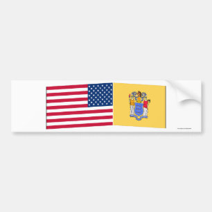 Adesivo Para Carro Os Estados Unidos & bandeiras de New-jersey