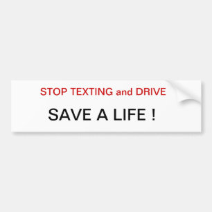 Adesivo Para Carro Os motoristas de Texting da parada salvar uma rua