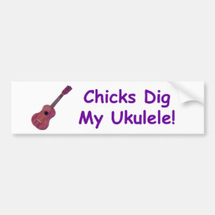Adesivo Para Carro Os pintinhos escavam meu Ukulele!