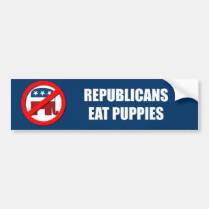 Adesivo Para Carro Os republicanos comem filhotes de cachorro