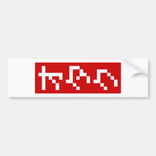 Adesivo Para Carro OTAKU 8 Bits Pixel Japonês Katakana BLOCK Vertica