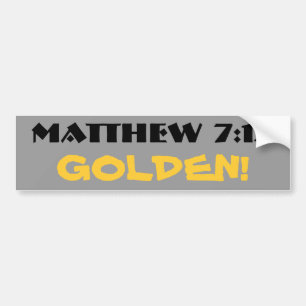 Adesivo Para Carro Ouro do 7:12 de Matthew! (regra)