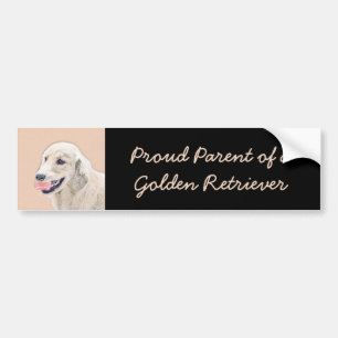 Adesivo Para Carro Ouro Retriever com Tênis Ball Painting Dog Art
