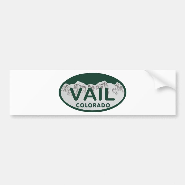 Adesivo Para Carro Oval da licença de Vail (Frente)