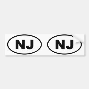 Adesivo Para Carro Oval de New-jersey NJ