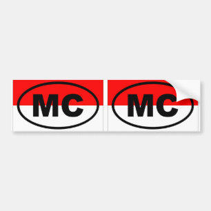 Adesivo Para Carro Oval europeu de Monaco MC
