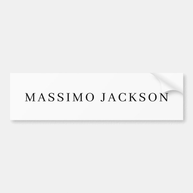 Adesivo Para Carro Own Name Decorative Chic Plain Simple Black White (Frente)