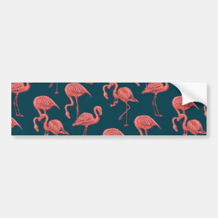 Adesivo Para Carro Padrão de flamingo coral vivo