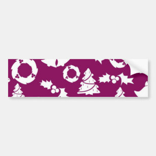 Adesivo Para Carro Padrão de Natal Roxo