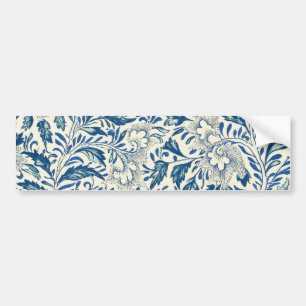 Adesivo Para Carro Padrão Floral Azul Design Asiático Antiquado