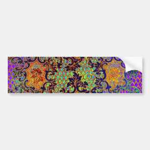 Adesivo Para Carro Padrão Floral do Papel de Carteira Fino Psicodél