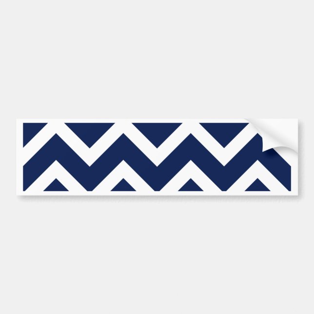 Adesivo Para Carro Padrão marinho Azul e Branco Chevron Zigzag (Frente)
